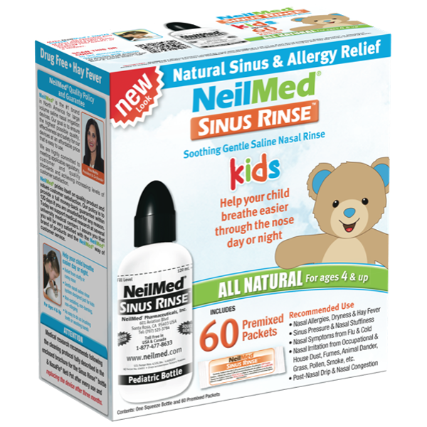 NeilMed儿童洗鼻壶含60包盐